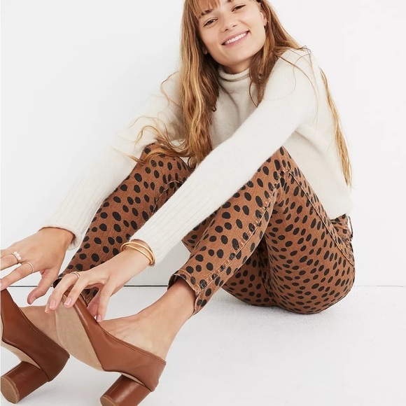 NWT Madewell 10" High-Rise Skinny Jeans in Leopard Dot Size 23 - Picture 2 of 15